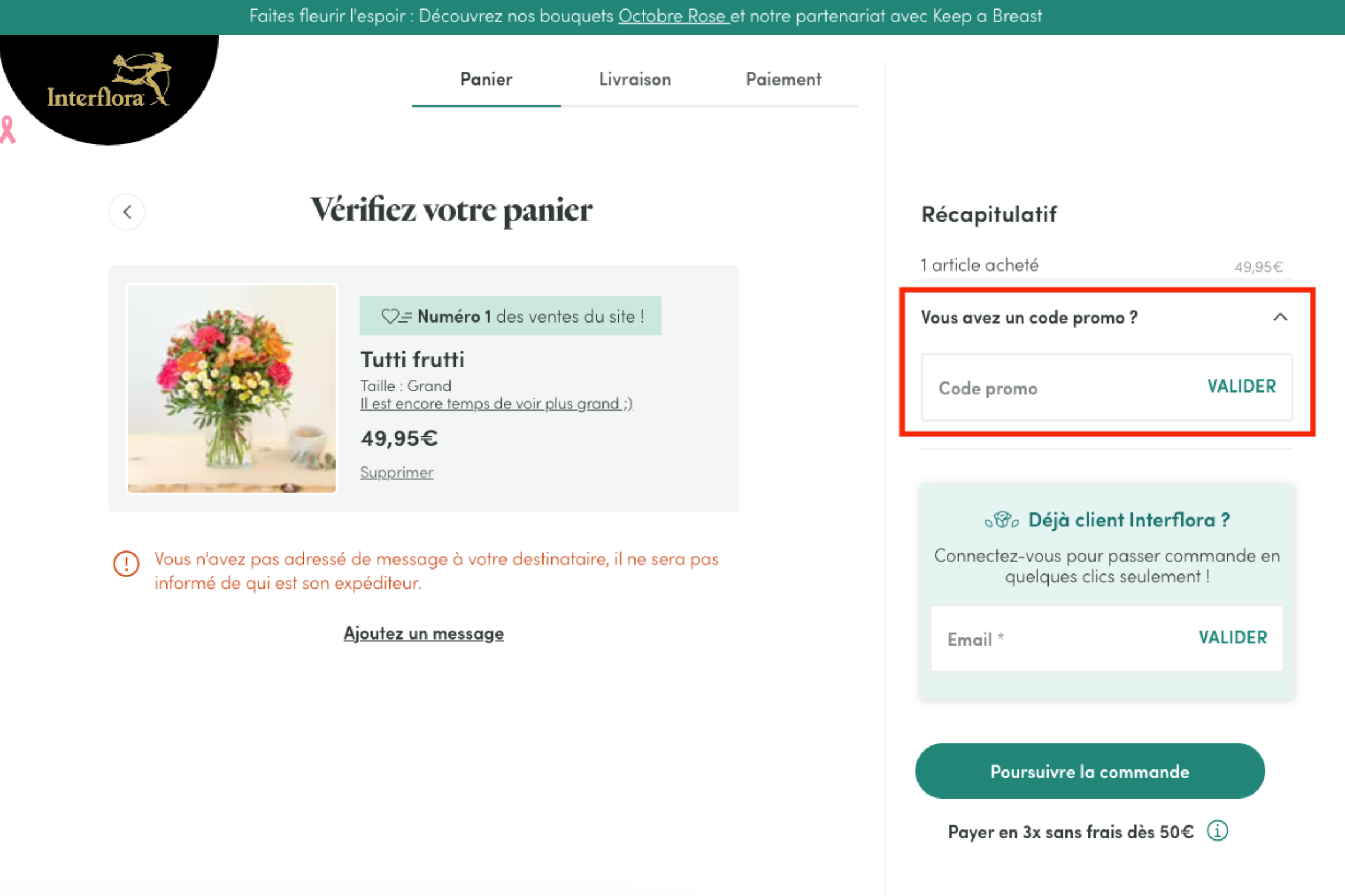 Interflora code promo